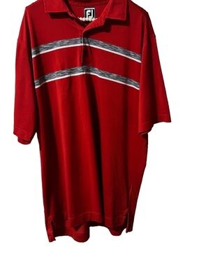FootJoy Men’s Golf Polo – Size XL– Red Athletic Fit